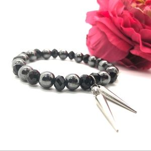 Stretch Bracelet - Hematite & Chinese Crystals